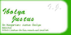 ibolya justus business card